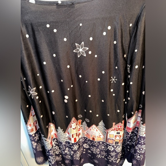 NEW NO TAGS SZ XL LOVEUDEAR Winter Village Long Slv Tunic Top ADORABLE - Picture 4 of 9